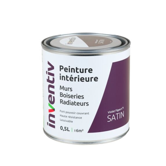Peinture Murs Boiseries Radiateurs satin 0,5L violet figue 1 - INVENTIV
