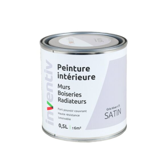Peinture Murs Boiseries Radiateurs satin 0,5L gris hiver 5 - INVENTIV