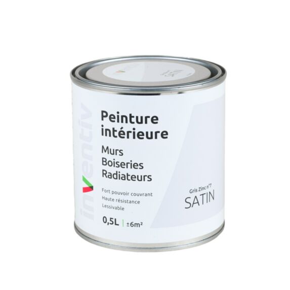 Peinture Murs Boiseries Radiateurs satin 0,5L gris zinc 7 - INVENTIV