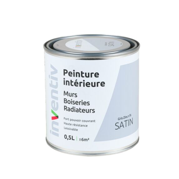 Peinture Murs Boiseries Radiateurs satin 0,5L gris zinc 6 - INVENTIV
