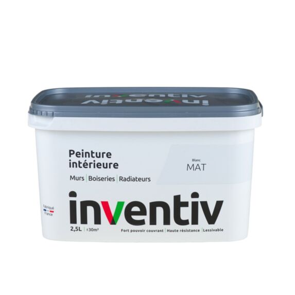 Peinture Murs Boiseries Radiateurs mat 2,5L Blanc - INVENTIV