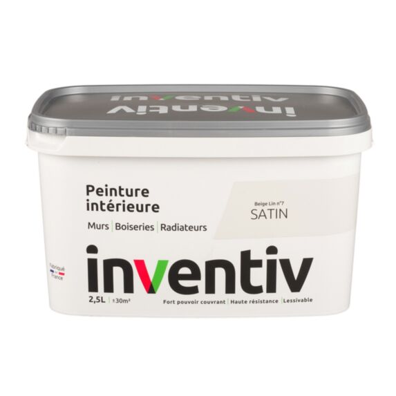 Peinture Murs Boiseries Radiateurs satin 2,5L Beige lin 7 - INVENTIV