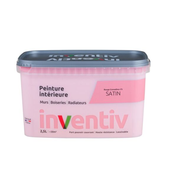 Peinture Murs Boiseries Radiateurs satin 2,5L Rouge grenadine 6 - INVENTIV
