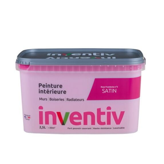 Peinture Murs Boiseries Radiateurs satin 2,5L Rose framboise 3 - INVENTIV