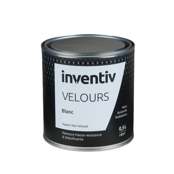 Peinture haute résistance & dépolluante Velours 0,5L Blanc- INVENTIV
