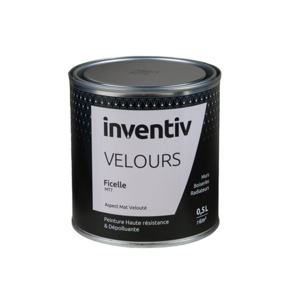 Peinture haute résistance & dépolluante Velours 0,5L Ficelle MT7 - INVENTIV