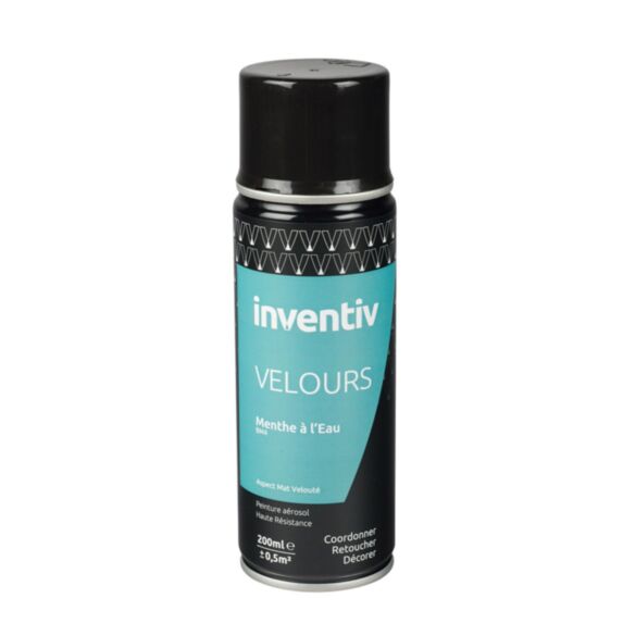 Peinture aérosol Velours 200ml Menthe à l'eau BM4 - INVENTIV