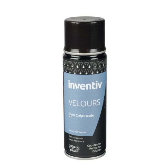 Peinture aérosol Velours 200ml Bleu crépuscule BC4 - INVENTIV