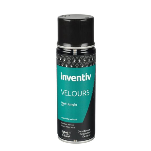 Peinture aérosol Velours 200ml Vert jungle VM2 - INVENTIV