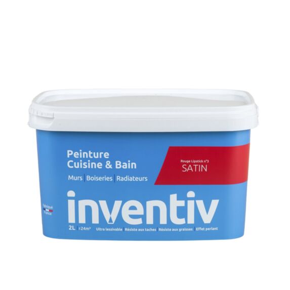Peinture Cuisine&bain Rouge lipstick 3 satin 2L - INVENTIV