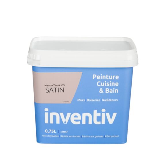 Peinture Cuisine&bain satin 0,75L marron taupe 5 - INVENTIV