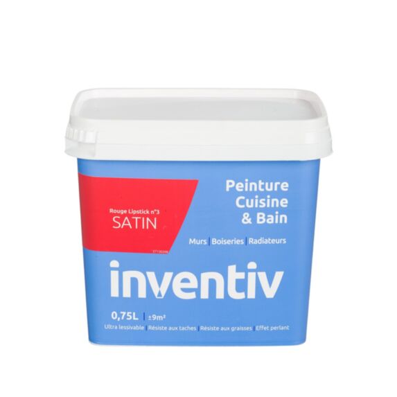 Peinture Cuisine&bain satin 0,75L rouge lipstick 3 - INVENTIV
