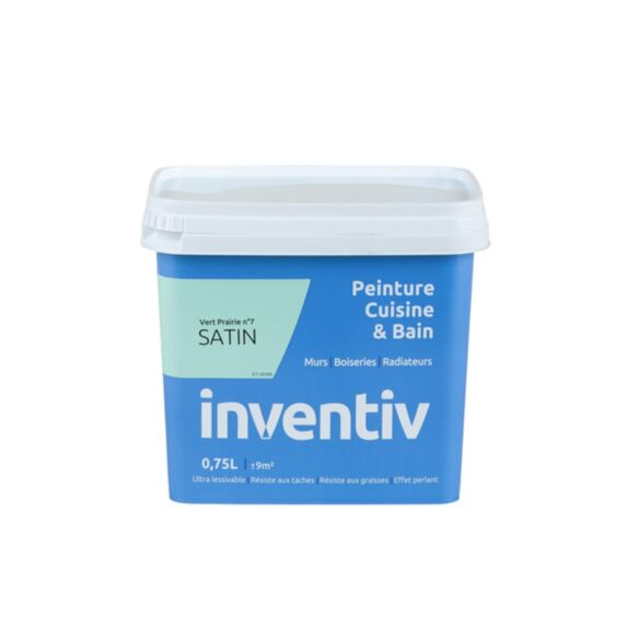 Peinture Cuisine&bain satin 0,75L vert prairie 7 - INVENTIV