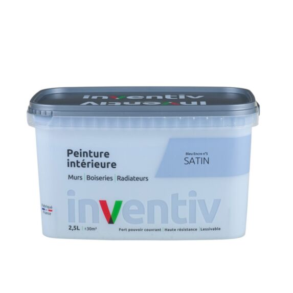 Peinture Murs Boiseries Radiateurs satin 2,5L Bleu encre 5 - INVENTIV