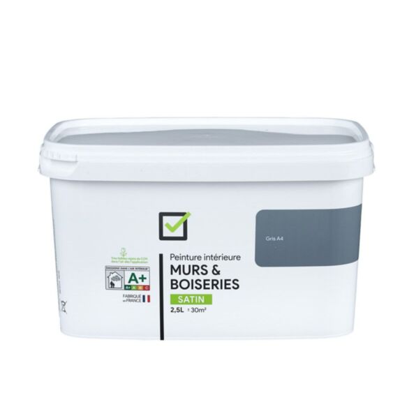 Peinture intérieure satin 2,5L Gris A4