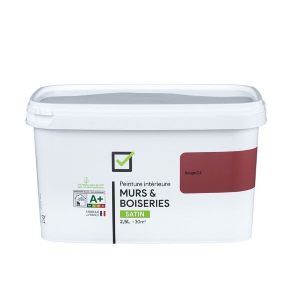 Peinture intérieure satin 2,5L Rouge C4