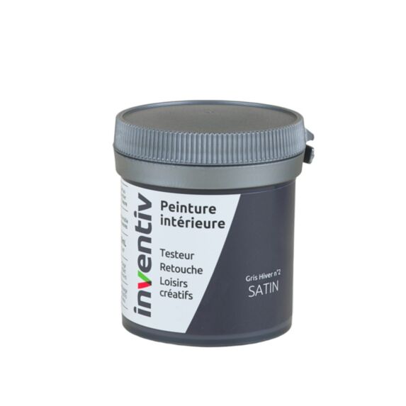 Testeur Peinture intérieure satin 0,08L gris hiver 2 - INVENTIV
