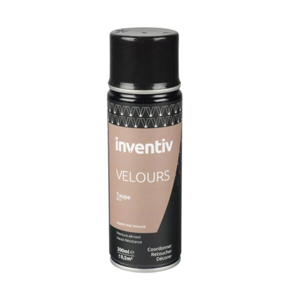 Peinture aérosol Velours 200ml Taupe MC4 - INVENTIV