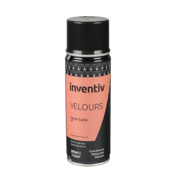 Peinture aérosol Velours 200ml Terre Cuite BB3 - INVENTIV