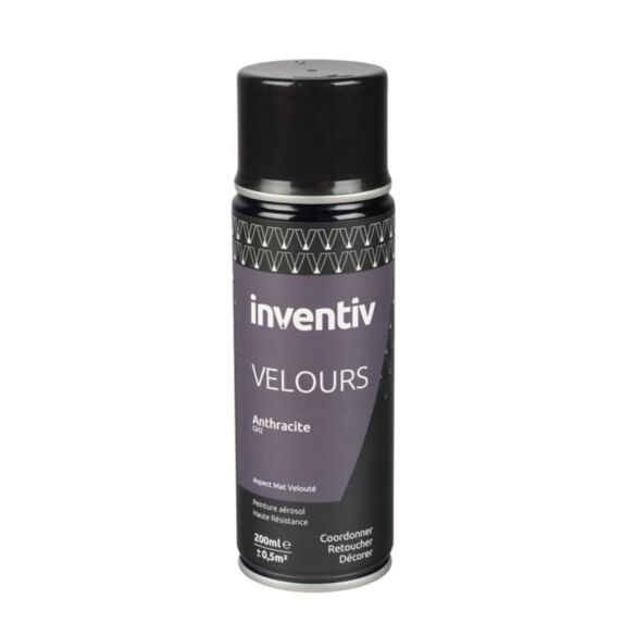 Peinture aérosol Velours 200ml Anthracite GH2 - INVENTIV
