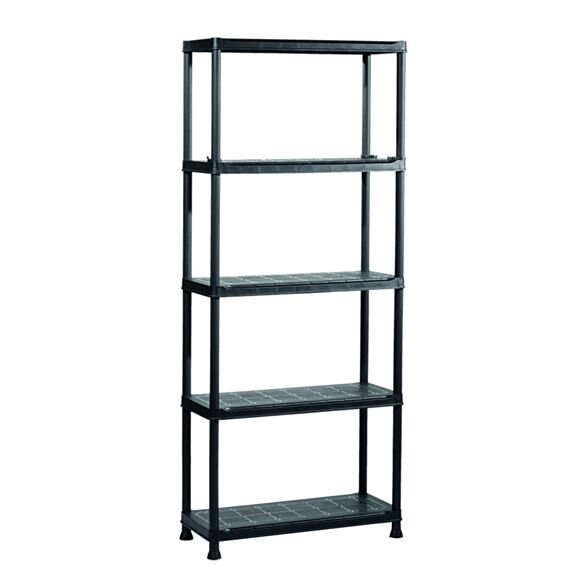 Etagère 5 tablettes 176 x 75 x 32 cm noir - INVENTIV