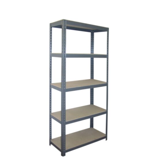 Etagère rangement bois/métal époxy 5 tablettes 179x75x35cm - INVENTIV