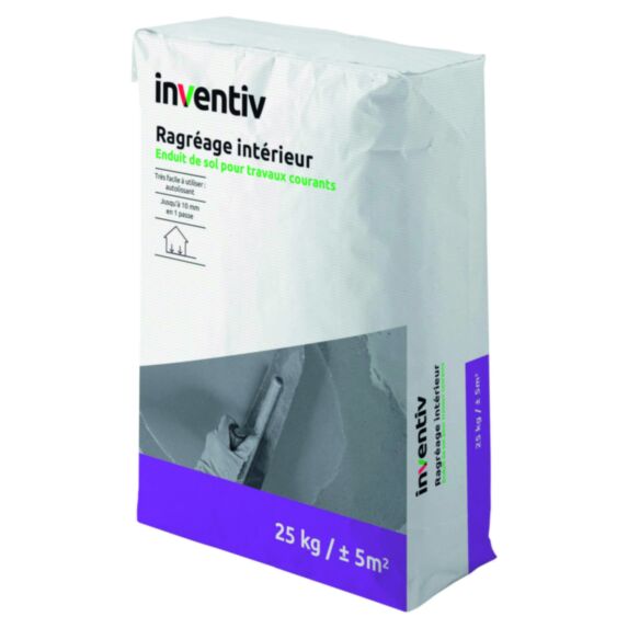 Ragréage intérieur P3 autolissant 25kg - INVENTIV