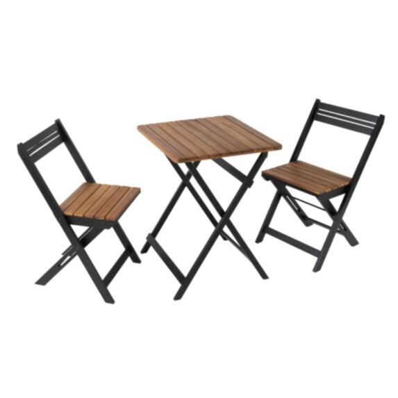 Salon de jardin pour balcon acacia 2 places Indus 55x55x74cm - INVENTIV
