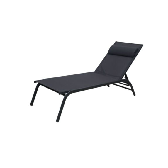 Bain de soleil Altea alu/textilène gris 194xP.59,5xH.35cm - INVENTIV