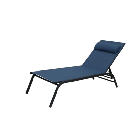 Bain de soleil Altea alu/textilène bleu 194xP.59,5xH.35cm - INVENTIV