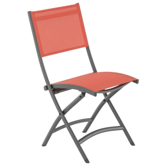 Chaise pliante Pop Alu + Tixline 46x60x89cm Brique - INVENTIV