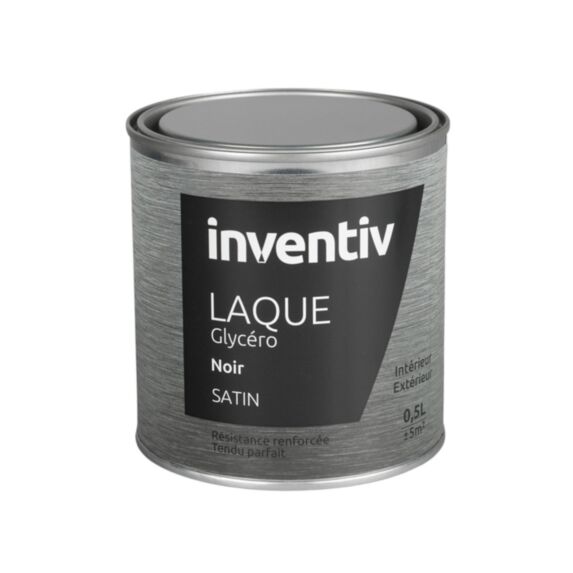 Peinture Laque Glycéro Noir Satin 2L - INVENTIV