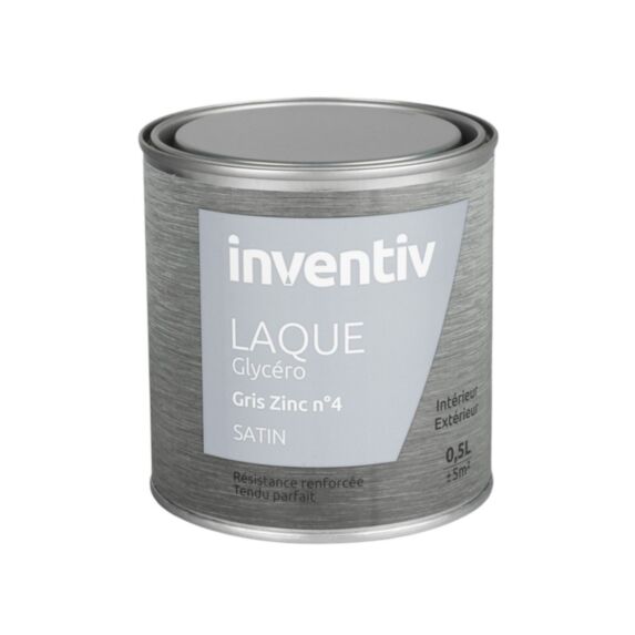 Peinture Laque Glycéro Gris zinc n°4 Satin 2L - INVENTIV