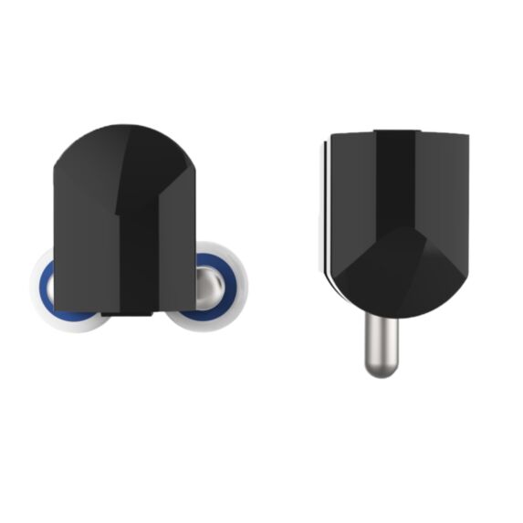 2 Roulettes Noir Metal Double Haut et Simple Bas - INVENTIV