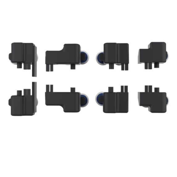 8 Roulettes Noir Plastique Double Haut et Bas - INVENTIV