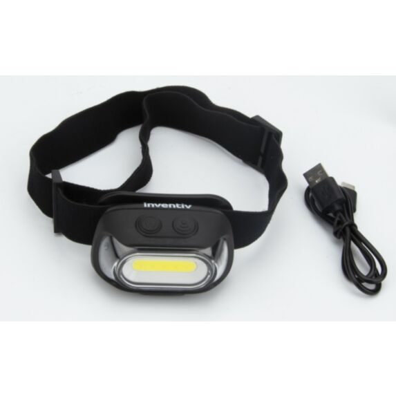 Lampe frontale LED rechargeable 500 lumens + détecteur de mouvement - INVENTIV