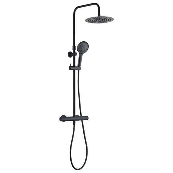 Combiné Douche de tête Ø25cm + Douchette Loma Noir - INVENTIV
