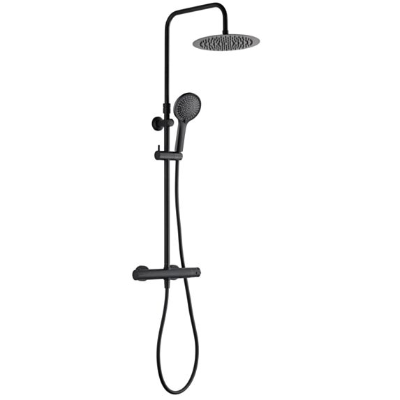 Combiné Douche de tête Ø25cm + Douchette Loma Noir - INVENTIV