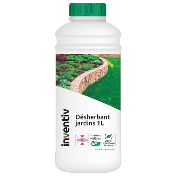 Désherbant Jardins + Allées Concentré 1L - INVENTIV