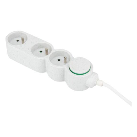 Multiprise 3 Prises 16A 1,5m Blanc - INVENTIV