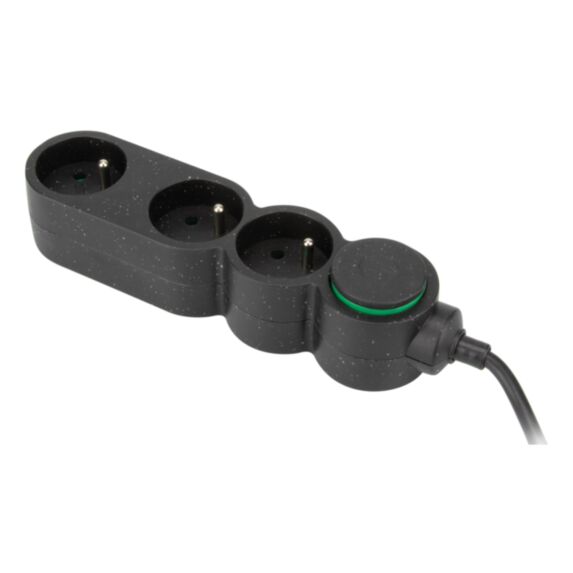 Multiprise 3 Prises 16A 1,5m Noir - INVENTIV