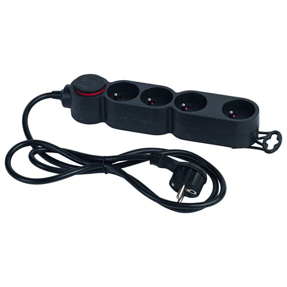 Multiprise 4 Prises 16A 1,5m Noir - INVENTIV