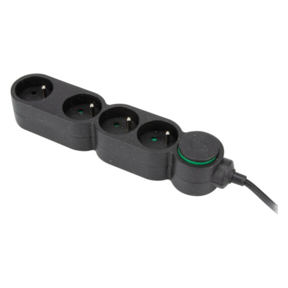 Multiprise 4 Prises 16A 3m Noir - INVENTIV