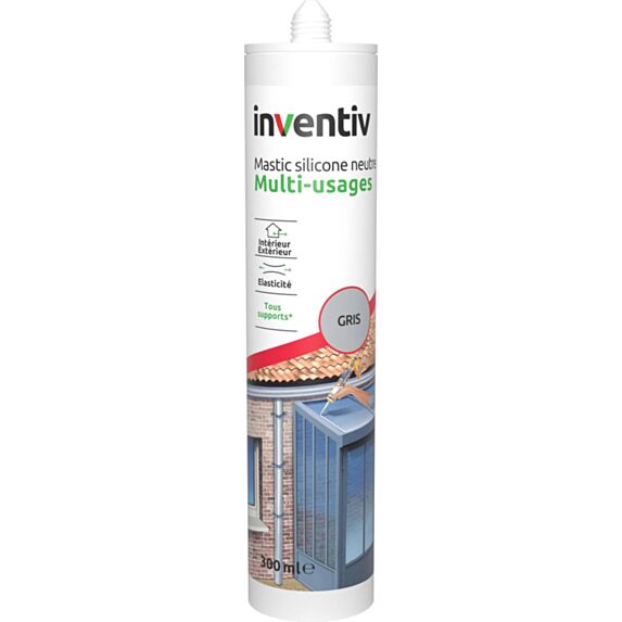 Mastic multiusage gris 300 mL - INVENTIV