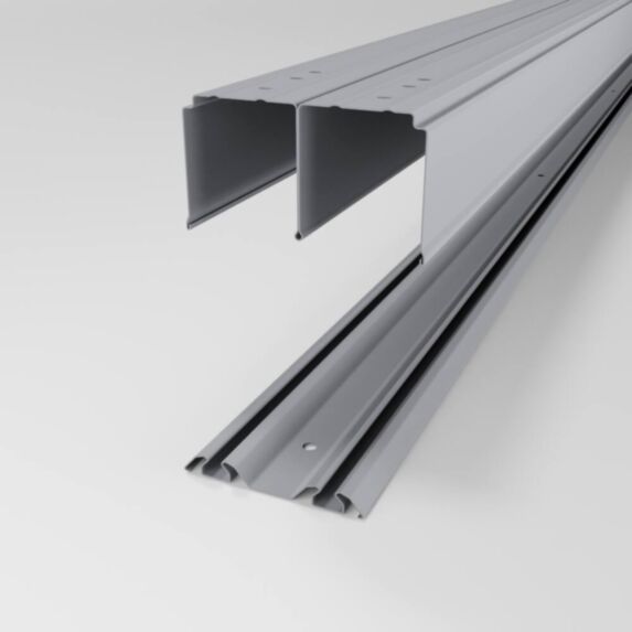 Kit rails haut et bas pour porte de placard Gris mat 120cm - INVENTIV