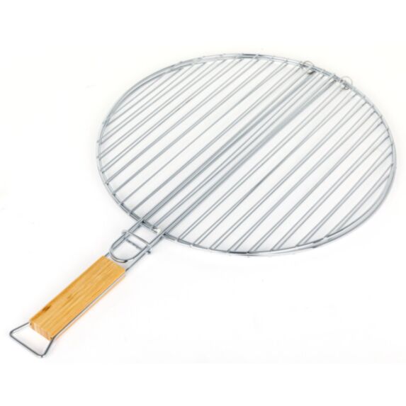 Grille Barbecue double ronde Ø37cm manche bambou - INVENTIV