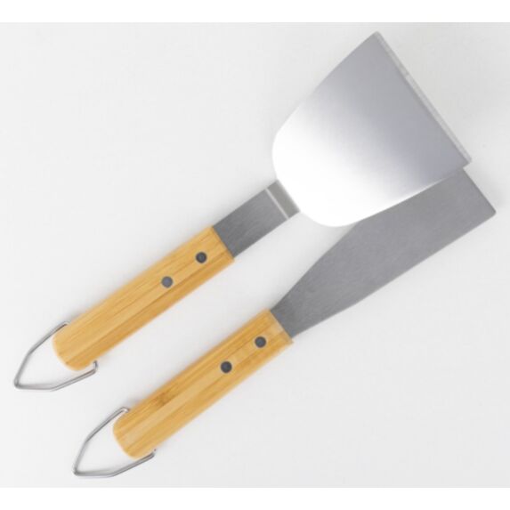 Spatule + grattoir pour plancha manche bambou - INVENTIV