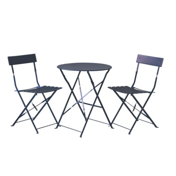 Salon de jardin Peps Acier Bleu Caraïbes 60x60x74cm - INVENTIV