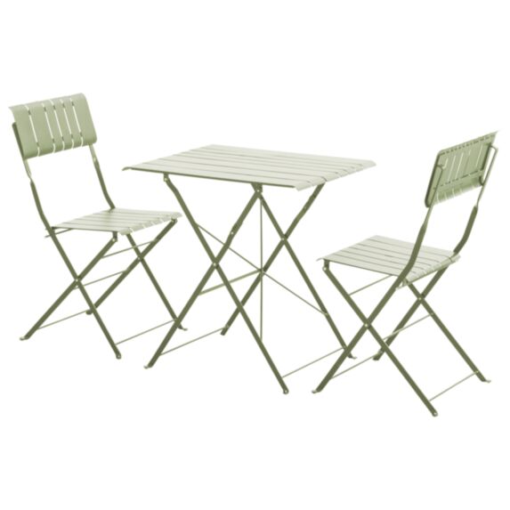 Salon de jardin Set Bistro Zest Acier Vert Cactus 70x70x70cm - INVENTIV