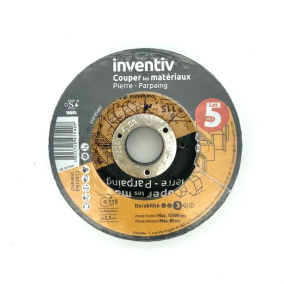 5 Disques Matériaux 115x2,5mm - INVENTIV